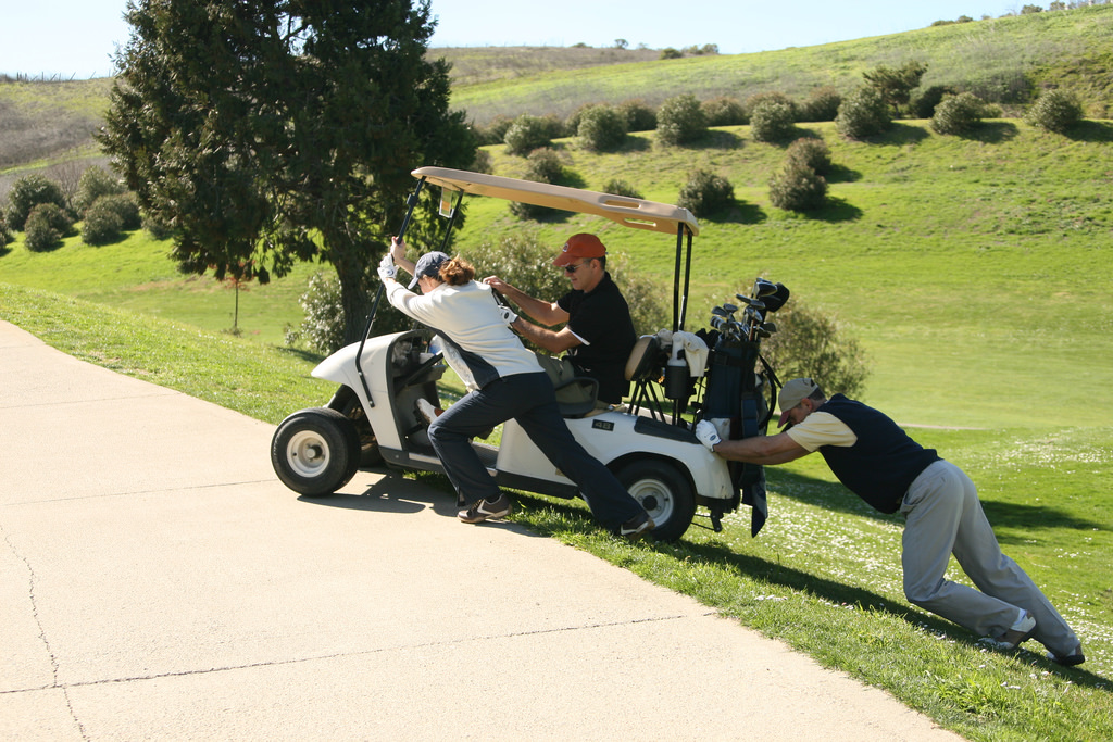 how to move a dead electric golf cart
