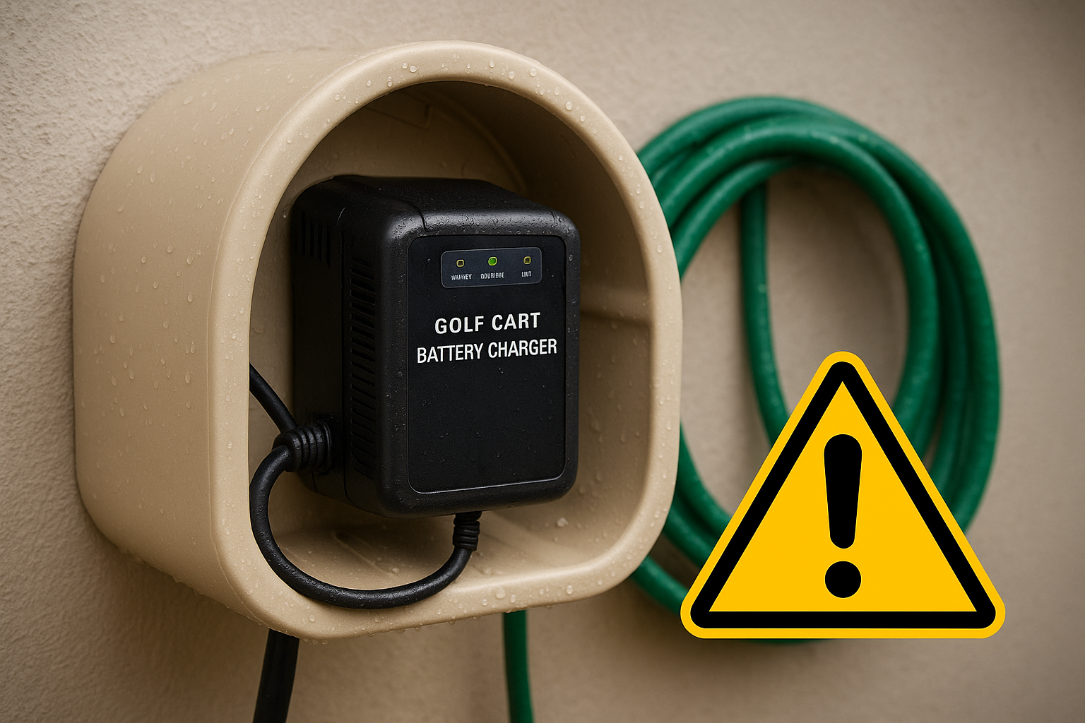 can i store golf cart charger in hose mount
