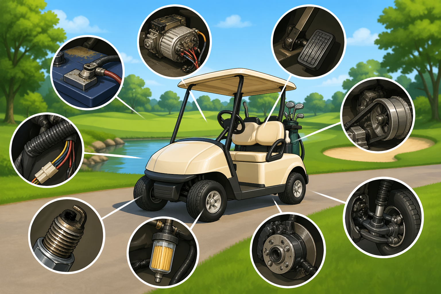 what causes a golf cart to jerk