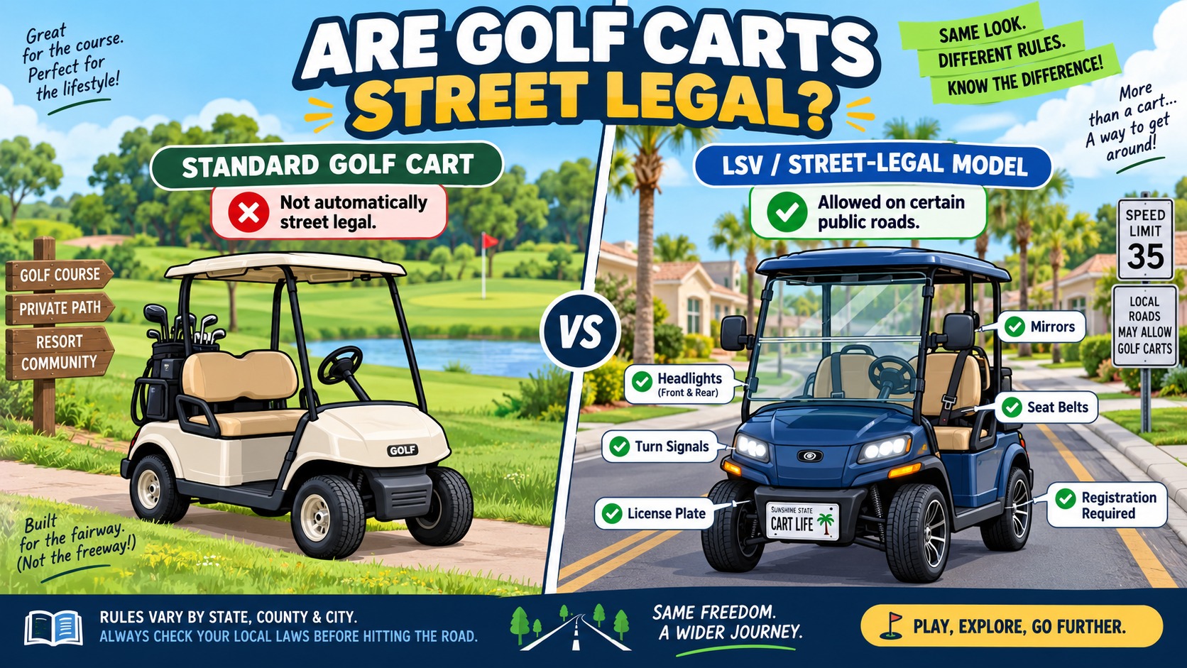 are golf carts street legal