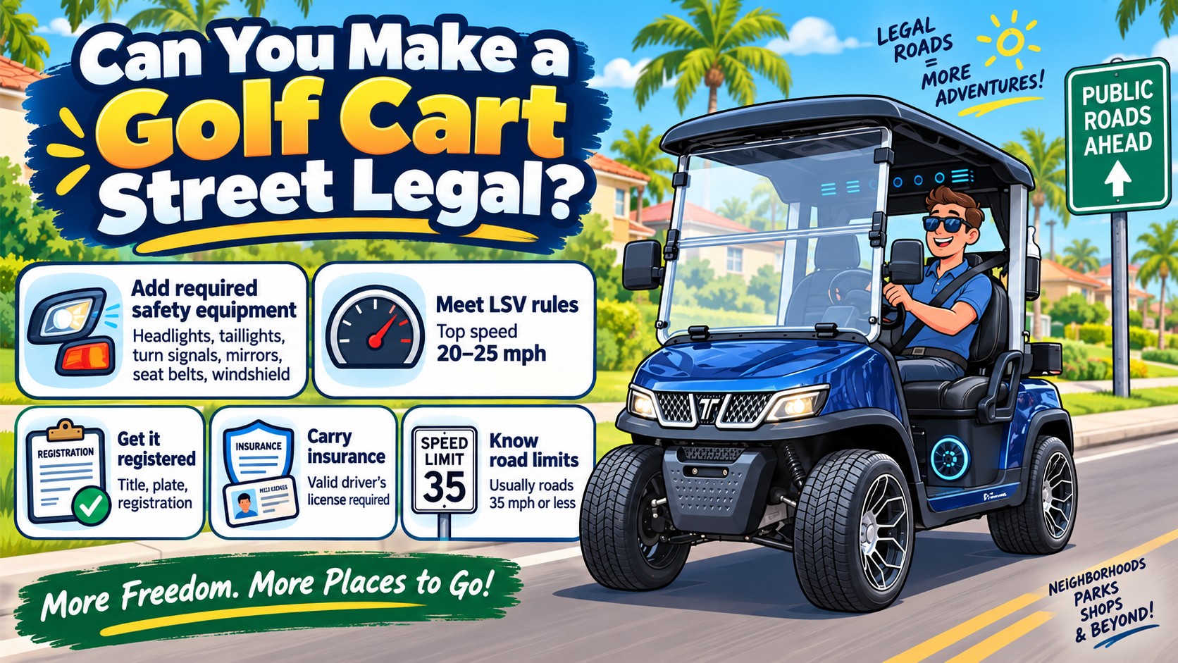 can you make a golf cart street legal