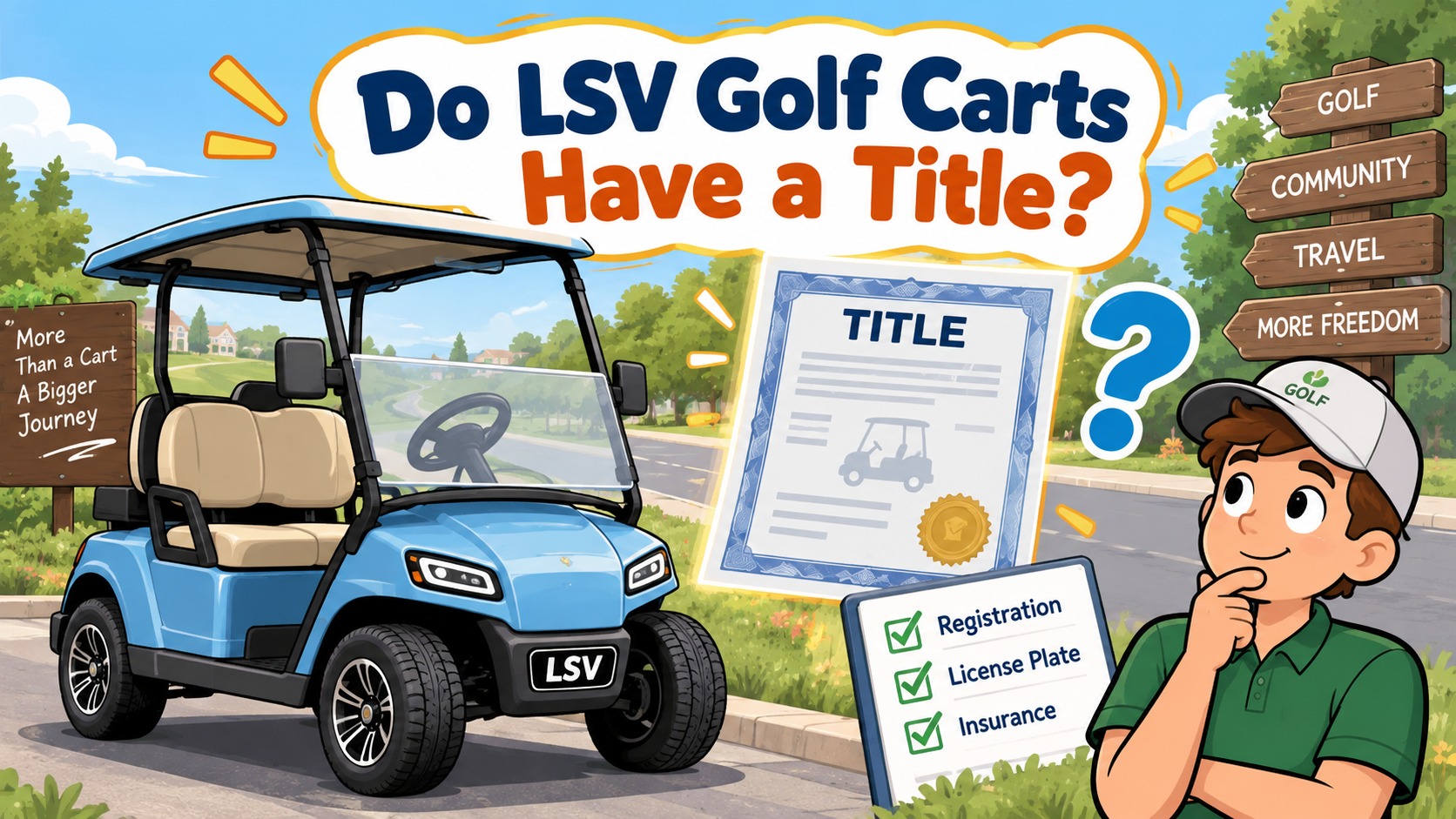 do lsv golf carts have a title