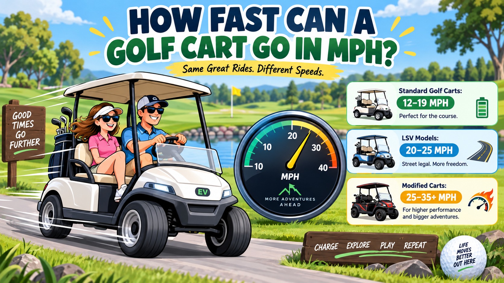 how fast can a golf cart go in mph