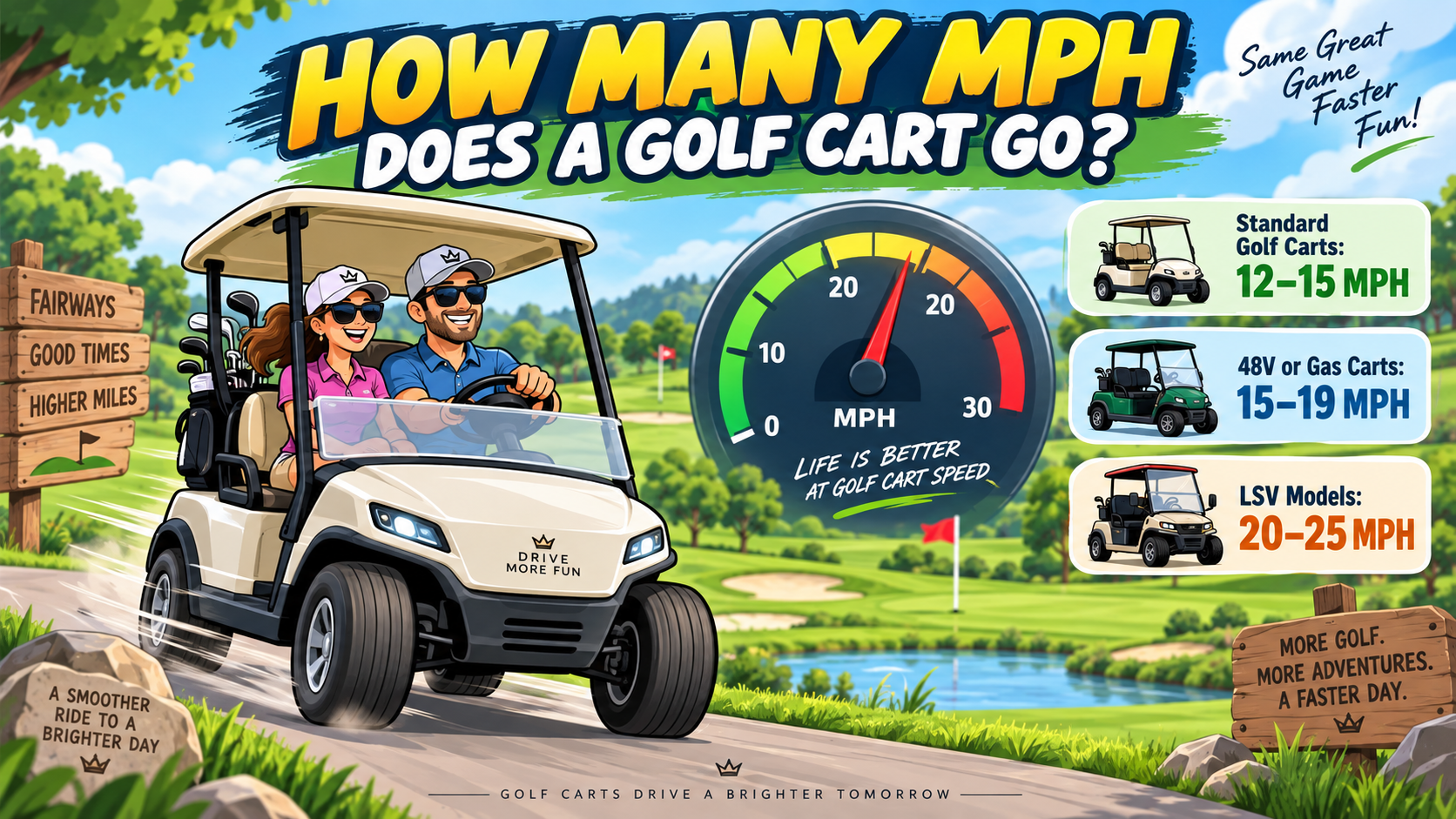 how many mph does a golf cart go