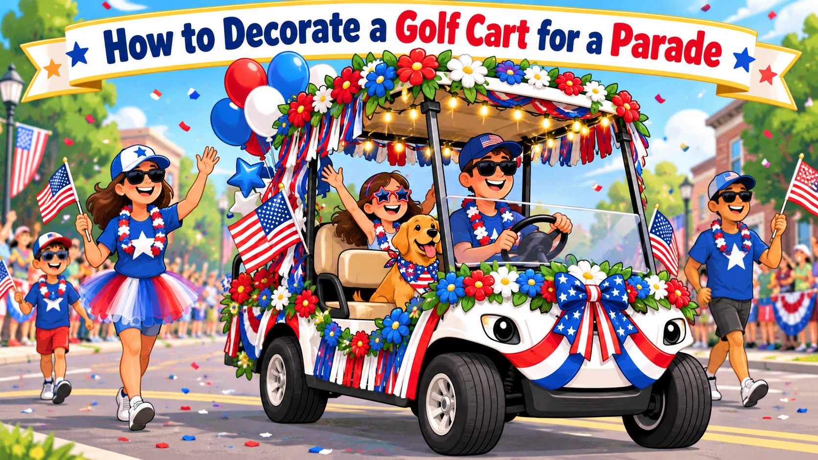 how to decorate a golf cart for a parade