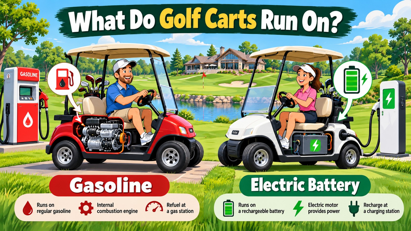 what do golf carts run