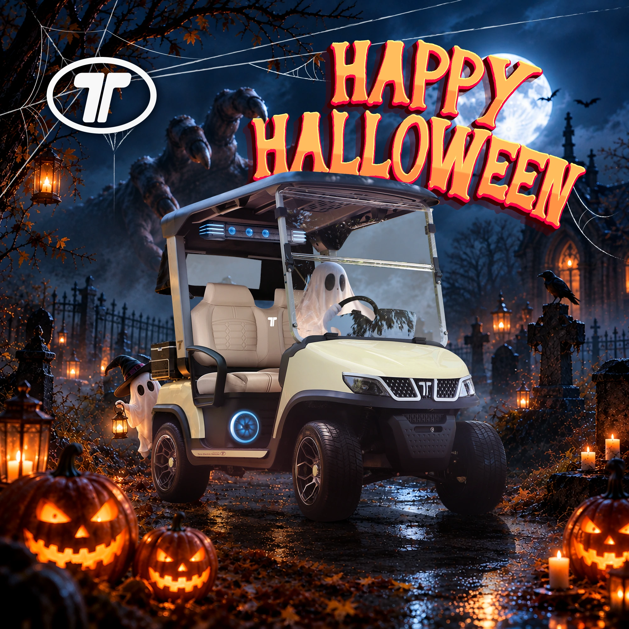 how to decorate a golf cart for halloween